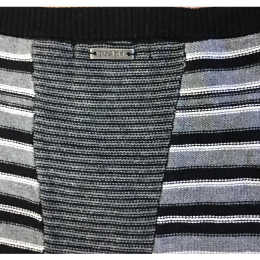 Prana Womens Small Mixed Stripe Long Sleeve Pullover Sweater Black Gray - Picture 7 of 7